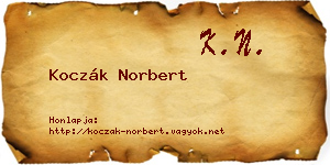 Koczák Norbert névjegykártya